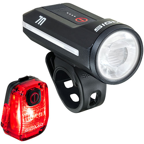 Rechargeable lighting set AURA 70 & HIRO 10 USB-C - black