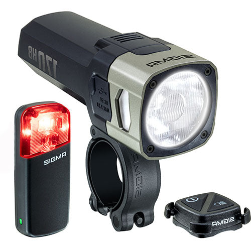 Zestaw oświetlenia akumulatorowego AURA 170 HB & RECO 80 LINK - schwarz