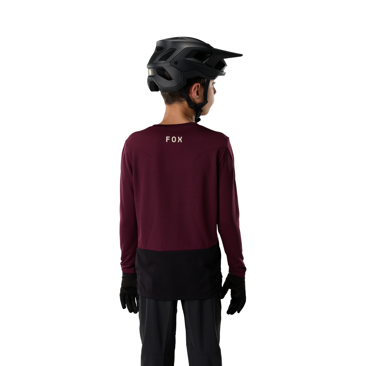 Youth Ranger Long Sleeve Jersey Fox Head - Dark Maroon