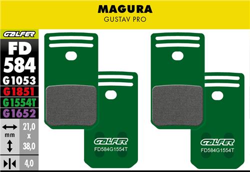 Magura Gustav Pro, plaquettes de frein à disque