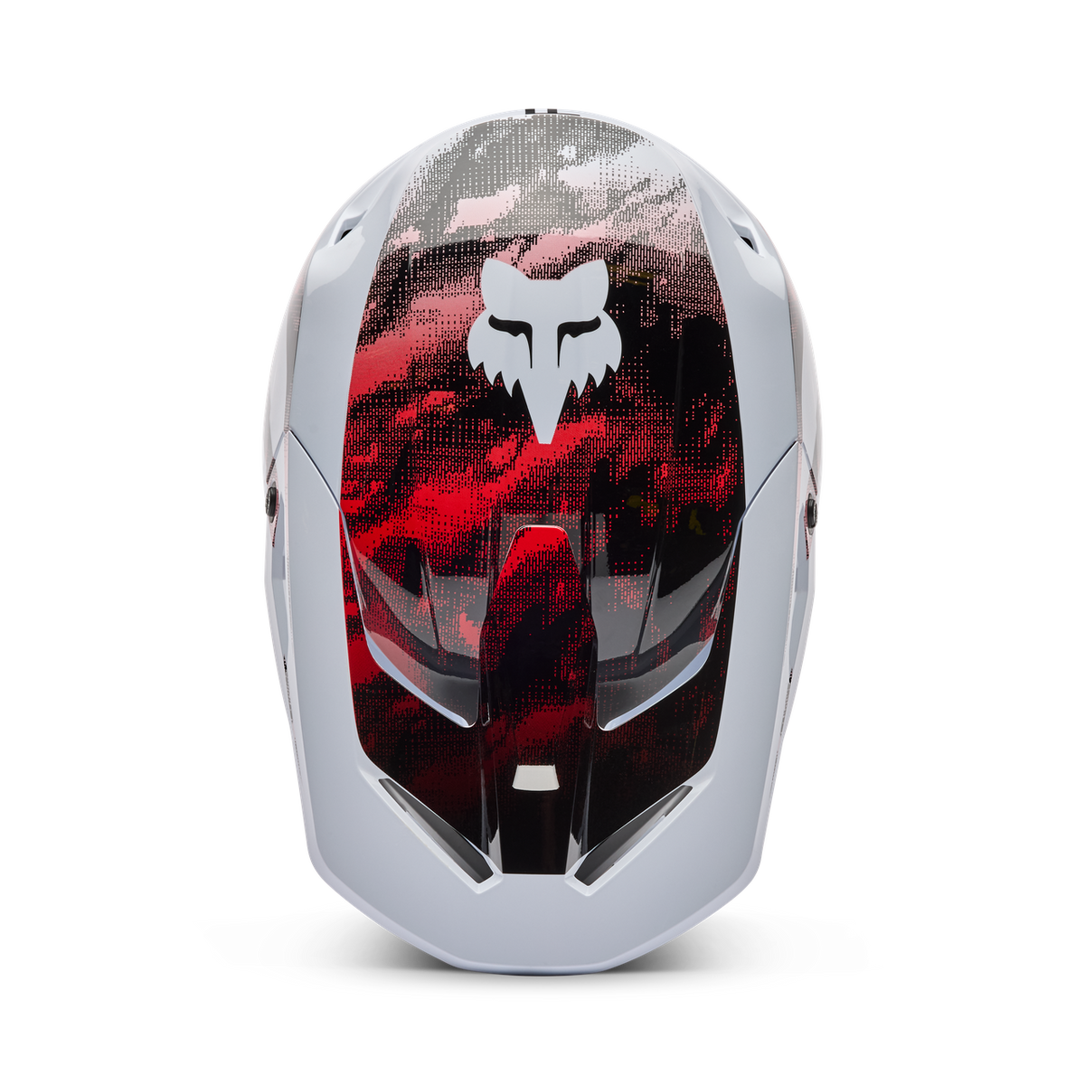 Hełm V1 Kairos Fullface - Biały/Fluorescencyjny czerwony