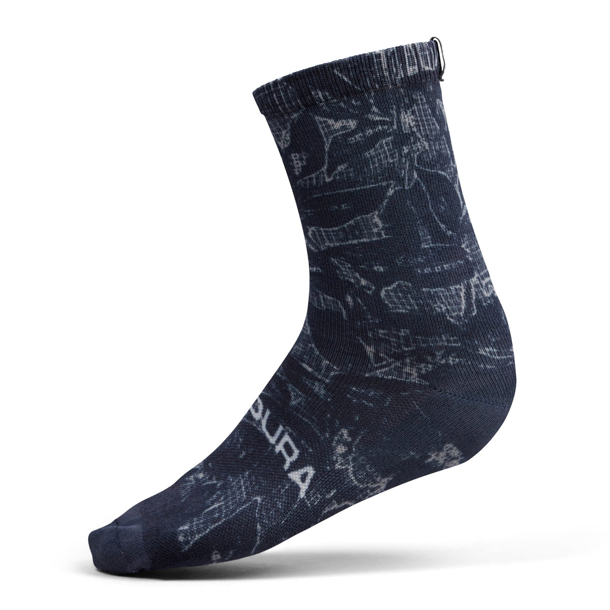 Grid Floral LTD Print Sock - Black