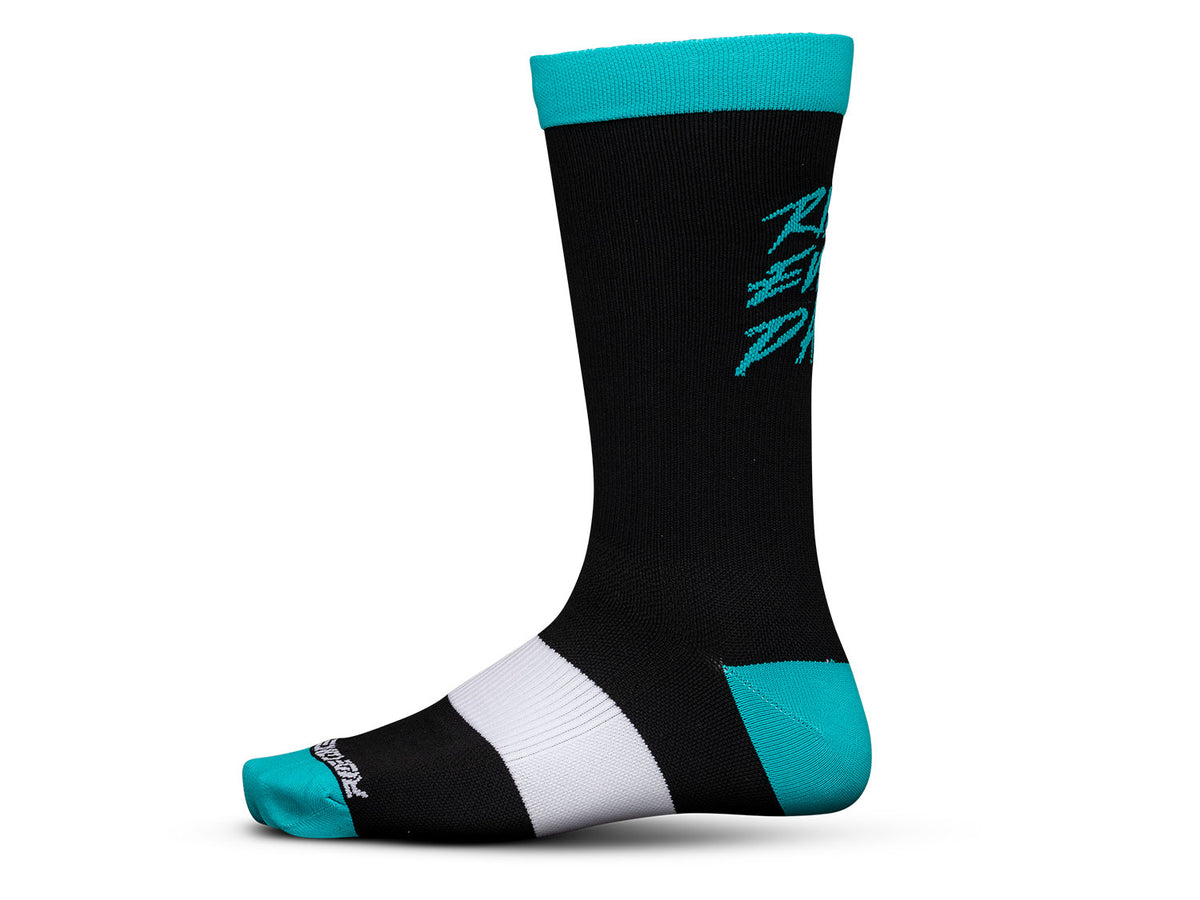 Ride Every Day Socks - Black/Aqua