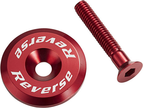 Headset cap with aluminum screw - red