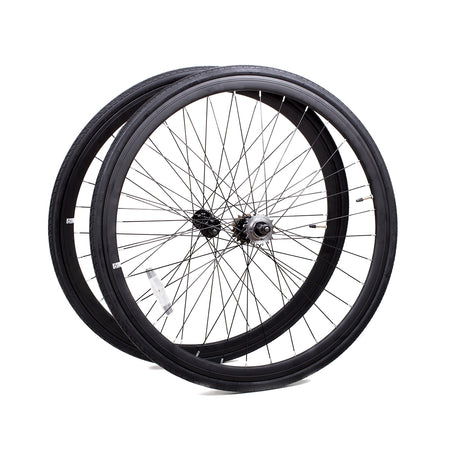 Deep Section Singlespeed Fixed Gear Wheelset - 30 mm Rims - black