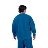 Wordmark Oversized Fleece Crew - Twilight Blue