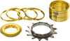 Singlespeed Kit 13T Zębatka + 7 Spacer - złoty