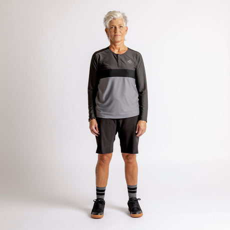 Flow XTG Women's Long Sleeve Henley - Graphite/Black iXS