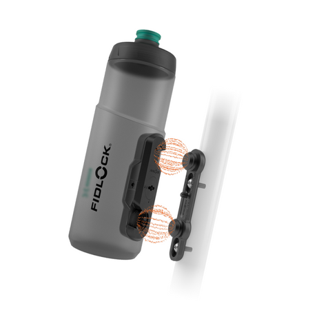 TWIST bottle 600 antibatterica + base per bici - trasparente nero