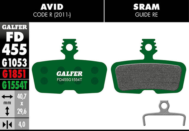 Pro Brake Pad - Avid Code R from 2011