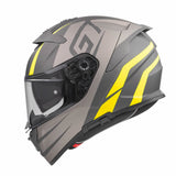 Integralhelm Devil GT Y BM - grau-gelb