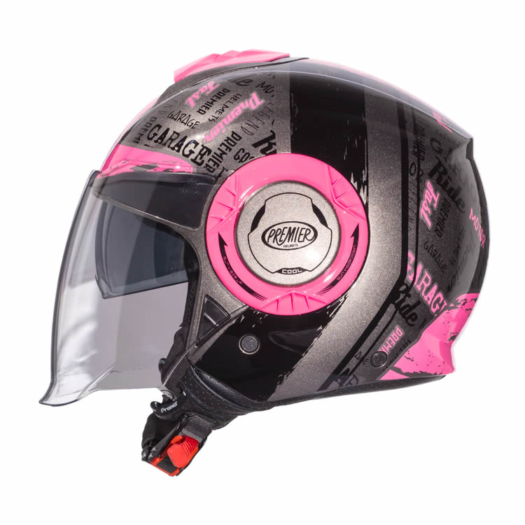 Jethelm Cool RD 18 - schwarz-grau-pink