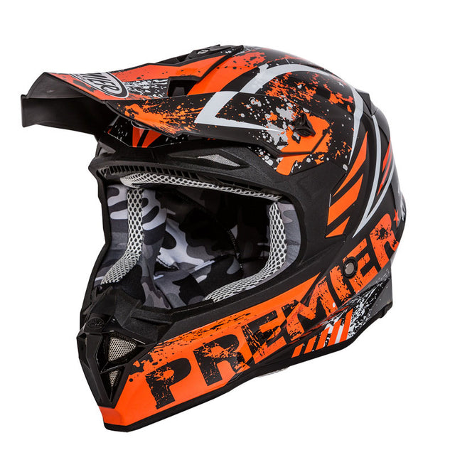Motocrosshelm Exige ZX3 - orange-schwarz-weiss