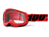 Strata 2 Goggle - Clear Lens - red