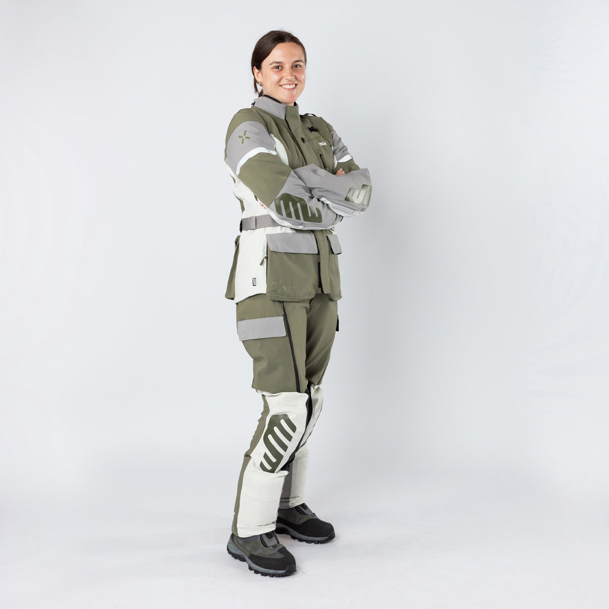 Damen Venture-STX 1.0 Laminatjacke hellgrau-oliv