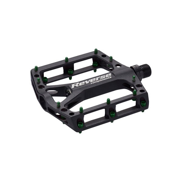 Black ONE platformpedalen - pinnen groen
